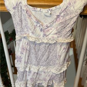 Altar'd State Purple and Cream dress